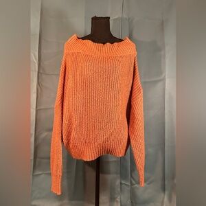 Exlura - Chic Off-the-Shoulder Rose Copper Sweater - S